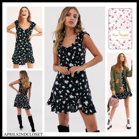 FREE PEOPLE BOHO TIE BACK BOHEMIAN MINI DRESS A2C - Picture 14 of 16